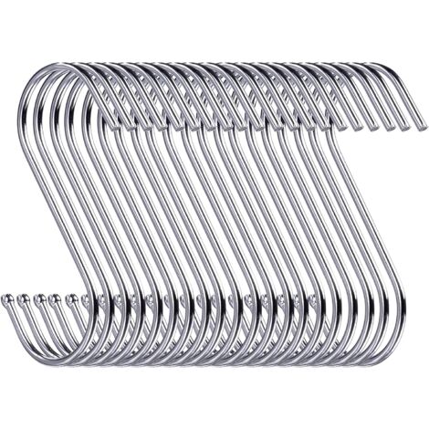 MINKUROW 50 Ganchos S, Ganchos Para Colgar De 9 Cm, Ganchos Para Guardarropa, Ganchos Para Colgar, Perchas Para Ropa (Plata)