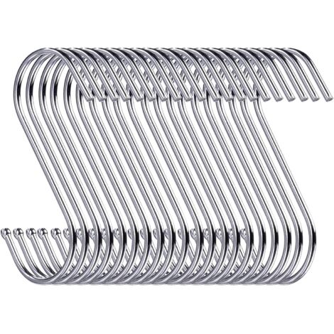 MINKUROW 50 Ganci A S, Ganci Per Appendere Da 9 Cm, Ganci Per Guardaroba, Ganci Per Appendere, Appendiabiti (Argento)