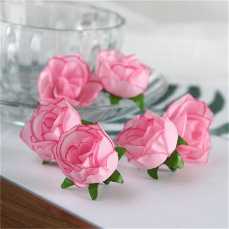 MINKUROW 50 Piezas De Flores Artificiales De Rosa, Cabeza De Flor Artificial, Flor Artificial Hecha A Mano, Bricolaje, Botón Pequeño, Flor, Boda, Arreglo Floral De Pared, Rosa