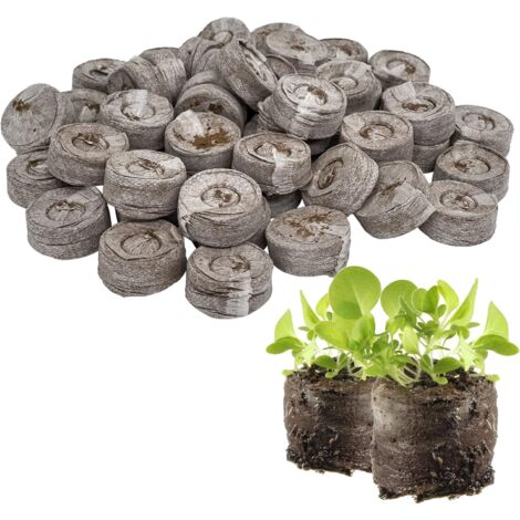 MINKUROW 50 Stück Komprimierte Torfpellets, Sämlingserdeblock, für Kulturpflanzen, Vermehrung, Keimung, Transplantationsgarten, Blumentopf, Durchmesser 30 mm