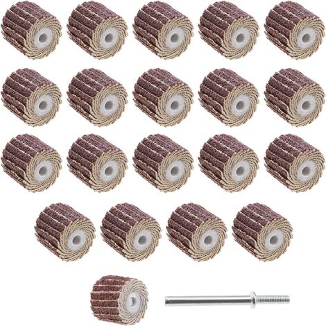 MINKUROW, 50 Uds., Disco De Lijado, 12mm, Grano 120, Papel De Lija, Tela De Esmeril, Rueda Con Solapa, Aleación De Zinc Para Herramienta Rotativa Con Mandril De Vástago