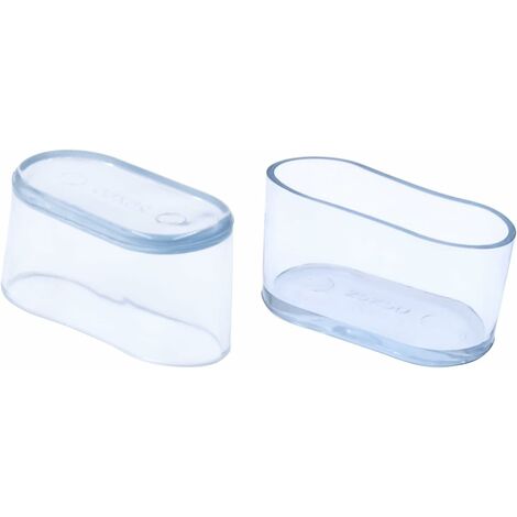 MINKUROW 52 Pezzi Cappucci Per Gambe Della Sedia Ovali Trasparenti In Pvc Morbido Per Gambe Della Sedia E Gambe Del Tavolo 16 X 34 Mm (1,6 X 3,4 Cm)