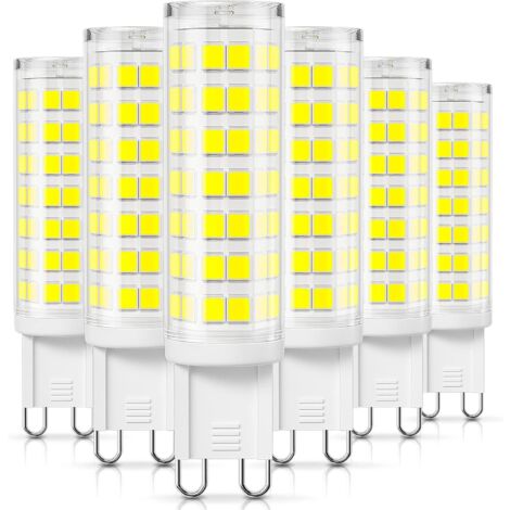 MINKUROW 5er Pack LED G9 Glühbirnen, 6W 550LM Kaltweiß 6000K, Ersatz für 50W 60W Halogenbirnen, flimmerfreier G9 LED Abstrahlwinkel, 360° Abstrahlwinkel, nicht dimmbar AC 220-240V, 5 Stück 5 (kaltweiß