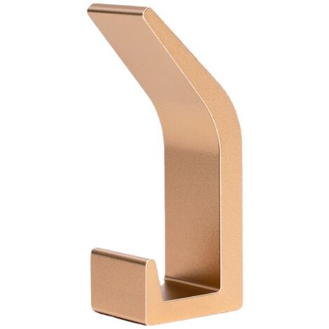 MINKUROW 6 Pezzi Ganci Autoadesivi, Doppio Gancio Asciugamano Da Bagno, Supporto Da Parete Autoadesivo Per Cucina, Bagno, Ufficio, Armadio, Alluminio, Oro