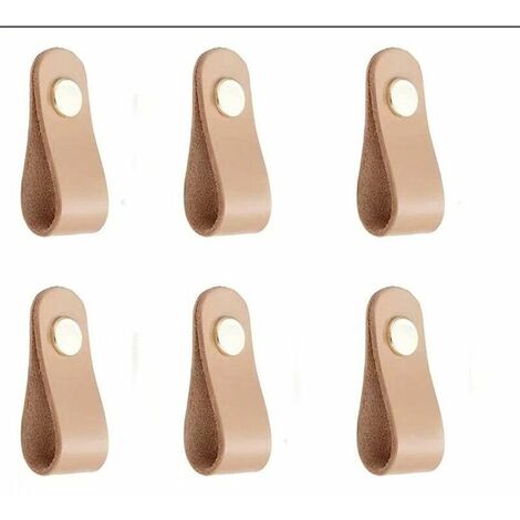 MINKUROW 6 Pezzi Maniglie Per Mobili In Pelle Maniglie Per Porte In Pelle Maniglie Per Cassetti In Pelle Pu Maniglie Per Porte In Pelle Con Viti Per Armadi Da Cucina Armadi Da Bagno