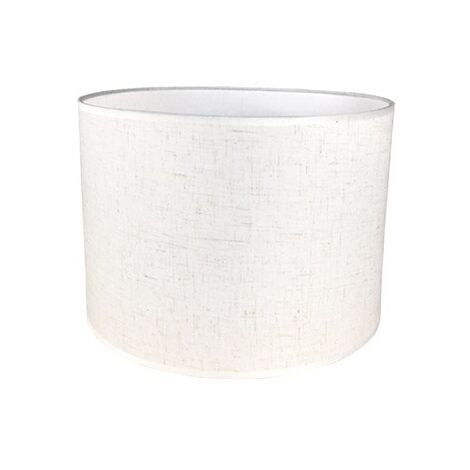 MINKUROW Abat-Jour Cylindrique Tissu en Lin Fait à la Main, pour Lampe de Table, Suspension, Lampadaire (Blanc,, Diamètre 33 cm x Hauteur 23 cm)