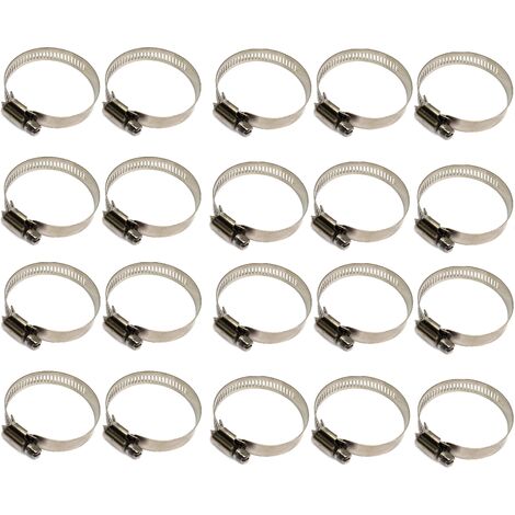 MINKUROW Abrazadera De Manguera De 20 Piezas, Abrazadera De Manguera Ajustable De 60-80 Mm, Abrazadera De Manguera De Acero Inoxidable 304, Abrazadera De Manguera De Metal, Para Manguera, Gas Doméstic