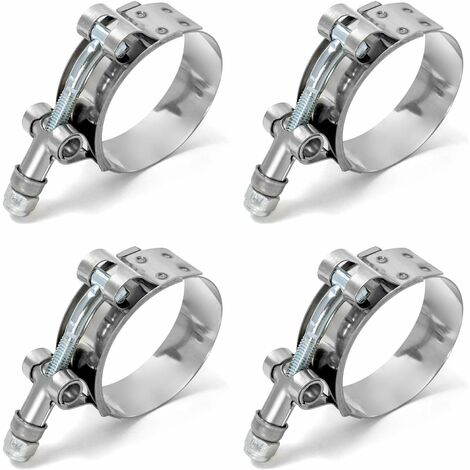 MINKUROW Abrazaderas de manguera, abrazaderas de perno en T, abrazaderas de perno en T, acero inoxidable, para tubería de agua familiar, tanque de gas, tubo de automóvil, 58-65 mm, paquete de 4