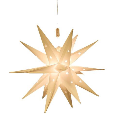 MINKUROW Albero Di Natale Da 18 Pollici Top Moravian Star Light Up Decorazione Natalizia Stella Di Betlemme Lampada A Sospensione Per Interni Ed Esterni