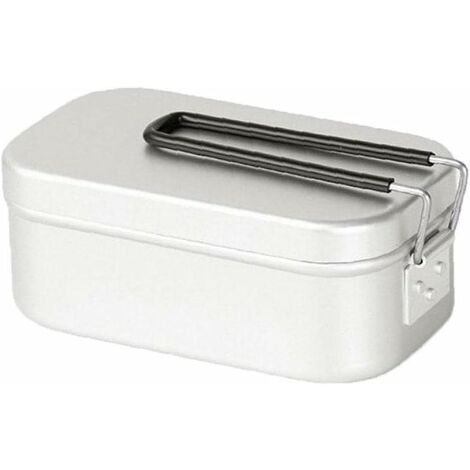 MINKUROW Aluminium Lunchbox mit Deckel, 800 ml Lebensmittelbehälter, Indoor Outdoor Camping Picknick Lunchbox (Silber)
