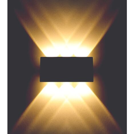 MINKUROW Applique Da Parete Per Interni Su E Giù 6w Led Applique Da Parete In Alluminio Impermeabile Ip54 Luce Bianca Calda Per Soggiorno Scale Corridoio Camera Da Letto Hotel