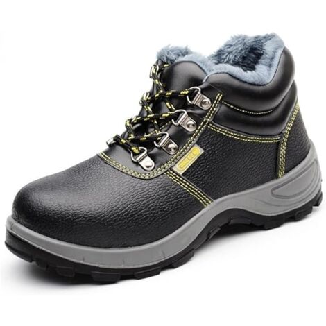 MINKUROW Arbeitsschuhe Herren Sicherheitsstiefel Stahlkappe Winter Warmfutter Sicherheitsschuh EU 37