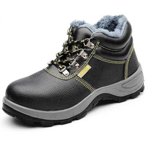 MINKUROW Arbeitsschuhe Herren Sicherheitsstiefel Stahlkappe Winter Warmfutter Sicherheitsschuh EU 41