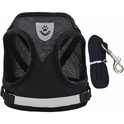 MINKUROW Arnés Para Gatos, Chaleco Para Mascotas, Arnés Reflectante, Transpirable, Ajustable, Para Perros Pequeños Con Correa, Para Cachorros, Gatitos, Animales Pequeños (S)