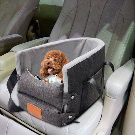 MINKUROW - Protector de asiento trasero para asiento de coche para perros,  cama de viaje con correa de seguridad, asiento de coche para mascotas, sofá