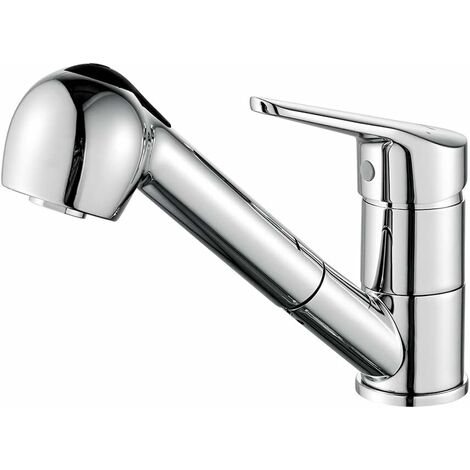 MINKUROW Ausziehbarer Küchenarmatur, Küchenarmatur mit Brause, Einhebel-Spültischarmatur, 360° drehbarer Küchenspüle-Wasserhahn, Chrom, Silber