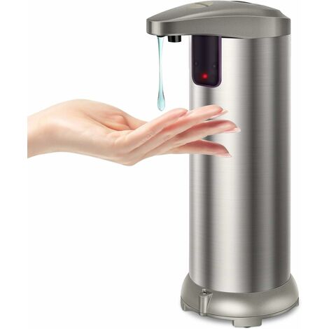 MINKUROW Automatischer Seifenspender mit Edelstahl, Infrarot-Bewegungssensor, wasserdichter Basis, verstellbarem Schalter, geeignet für Badezimmer, Küchen, Hotels, Restaurants
