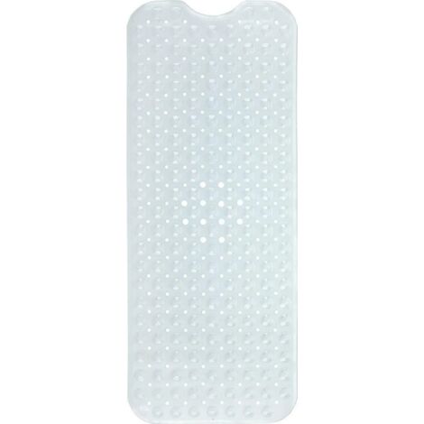 MINKUROW Badematte, Badematte mit 200 Saugnäpfen, Badewanneneinsatz, rutschfeste Duschmatte 100 x 40 cm (Transparent Weiß)