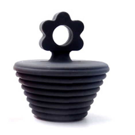 MINKUROW Badewannenstöpsel, 2 Stück Universal-Abflussstöpsel, Silikon-Abflussstöpsel, Küchen-Abflussstöpsel, für Küchen- und Badezimmer-Abflüsse, Schwarz 5 x 5,5 cm