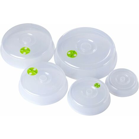 MINKUROW Basic 5-teiliger Mikrowellendeckel - Kunststoff (Pp) - 5 Größen - Transparent