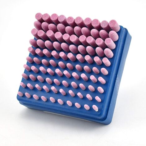 MINKUROW Bcc 100 Juego De Piedras De Pulido De Herramienta Rotativa Vástago De 3 Mm, Cabezal De Pulido Abrasivo Piedra De Montaje Herramienta Rotativa Rueda De Molienda (Rojo)