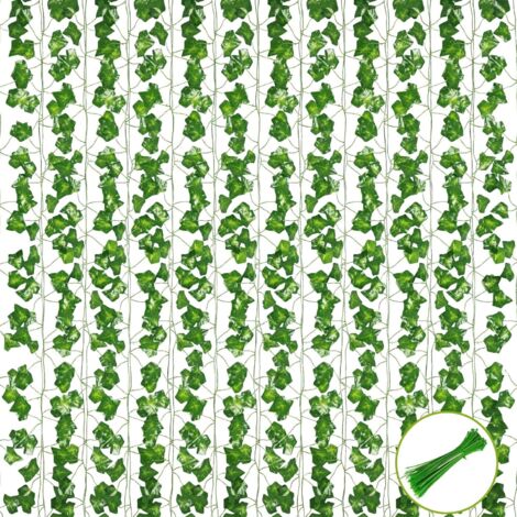 MINKUROW Bcc 2.1m Guirnaldas De Hiedra Artificial 12 Piezas Guirnalda De Planta De Hiedra Artificial Vid Falso Follaje De Hiedra Para Decoración De Habitación, Celebración, Boda, Jardín, Oficina