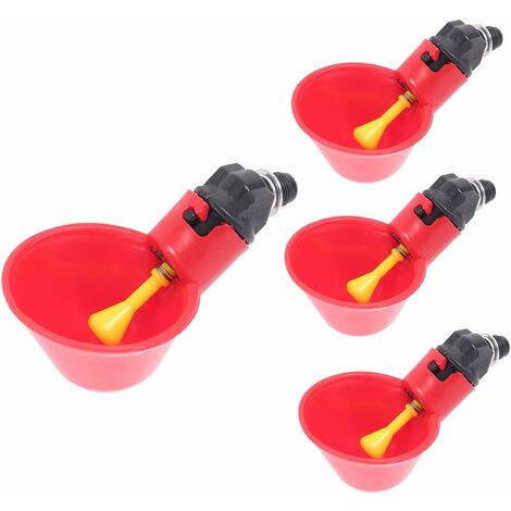 MINKUROW Bcc 4-teiliges Hühnertränken-Set, automatische Hühnertränke, Geflügeltränke, horizontale, seitlich montierte Tränke für Vögel und Enten (4-teilig)