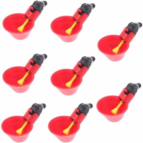 MINKUROW Bcc 8pcs Bebedero De Pollo Bebedero Automático De Gallina, Bebedero De Pezones De Agua De Aves De Corral, Juego De Dispensador De Agua Potable De Montaje Lateral Horizontal Para Pollo De Pato