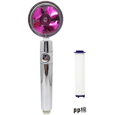 MINKUROW Bcc Cabezal De Ducha De Hélice, Rotación De 360°, Ahorro De Agua, Kit Turboalimentado, Volumen De Agua Ajustable, Cabezal De Ducha Giratorio De Alta Presión Con Filtro E Interruptor De Pausa 