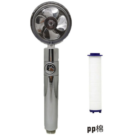 MINKUROW Bcc Cabezal De Ducha De Hélice, Rotación De 360°, Ahorro De Agua, Kit Turboalimentado, Volumen De Agua Ajustable, Cabezal De Ducha Giratorio De Alta Presión Con Filtro E Interruptor De Pausa 