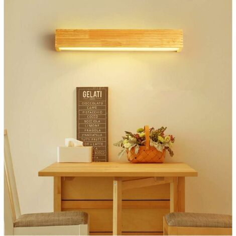 MINKUROW Bcc Led Applique Da Parete Lampada Da Interni Lampada Da Parete In Legno Lampada A Luce Calda Per Camera Da Letto Soggiorno Ufficio Corridoio (35 Cm)