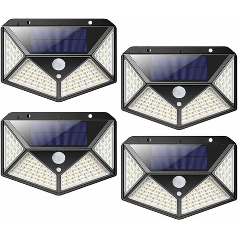 MINKUROW Bcc Luces Solares Para Exteriores 100 Luces Led Solares Para Jardín A Prueba De Agua, Luces De Seguridad Con Sensor De Movimiento, 3 Modos De Luces De Pared Con Energía Solar Para Jardín Al A