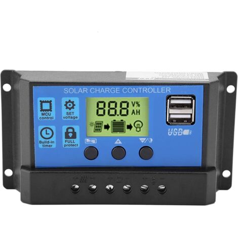 MINKUROW Bcc12v 24v Dual-USB-Solarmodul-Laderegler, 20a Solarladeregler (20a)