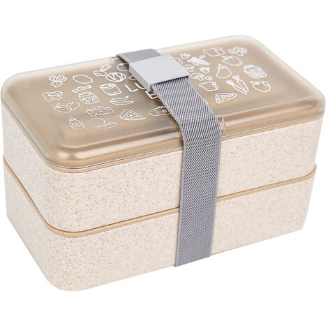 MINKUROW Bento-Box 1,2 l, BPA-frei, mit wiederverwendbarem Besteck, japanische Lunchbox für Mikrowelle, Gefrierschrank, spülmaschinenfest, Bento-Box für Kinder und Erwachsene (Haferflockenfarbe)