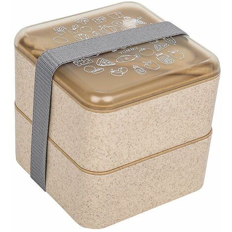 MINKUROW Bento-Box 1,4 l, BPA-frei, mit wiederverwendbarem Besteck, japanische Lunchbox für Mikrowelle, Gefrierschrank, spülmaschinenfest, Bento-Box für Kinder und Erwachsene (Haferflockenfarbe)