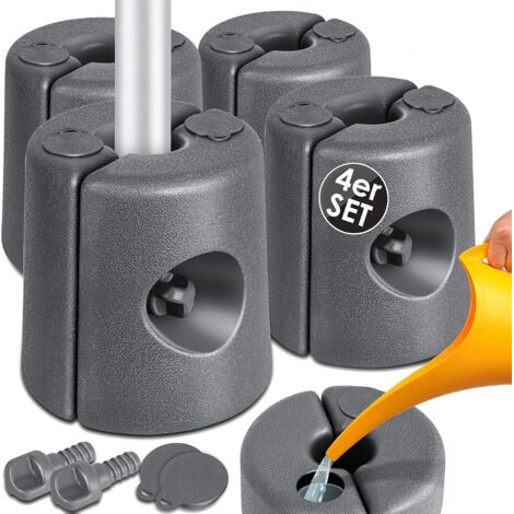 MINKUROW Bodenständer für Pavillon  Set mit 4 Pavillonfüßen, nachfüllbar mit Wasser oder Sand, aus HDPE  Stabilisierungsgewicht für Pavillons, Gartenzelte, Partyzelte, Anthrazit