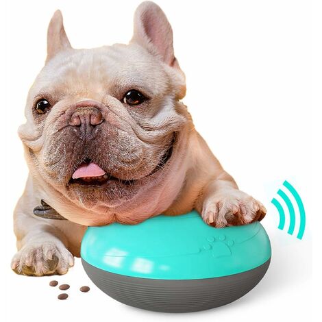 MINKUROW - Bola De Comida Para Perros, Dispensador De Alimentos Pequeños, Juegos De Inteligencia Para Perros, Juguete Interactivo Para Comer Lentamente Para Perros Y Gatos (Azul)