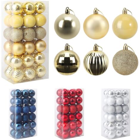 MINKUROW Bolas De Navidad, 36 Piezas Bolas De Navidad De Plástico De 6 Cm, Bolas De Decoración De Navidad, Bolas De Navidad Doradas, Decoraciones Para Árboles De Navidad Decoraciones Para Árboles De N