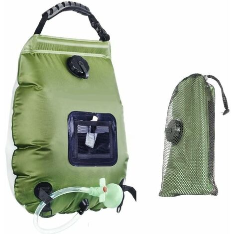 MINKUROW Bolsa De Ducha Solar Para Acampar, Agua Caliente Portátil De Viaje Solar De 20 L Con Termómetro, Senderismo Para Acampar, Montañismo, Regalos Para Papá, Regalos Para Hombres.