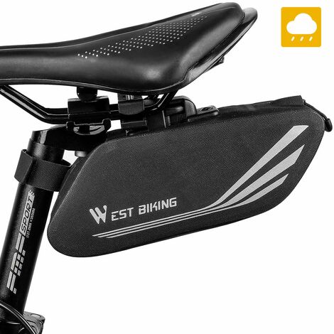 MINKUROW Bolsa Para Sillín De Bicicleta, Bolsa De Almacenamiento Impermeable Para Bicicleta Con Tiras Reflectantes, Bolsa Trasera De Bicicleta De Carretera De Gran Capacidad Para Mini Bomba De Bicicle