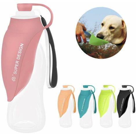 MINKUROW Botella De Agua Para Perros Botella De Agua Portátil De Silicona Para Perros Sobre La Marcha Al Aire Libre (Rosa)