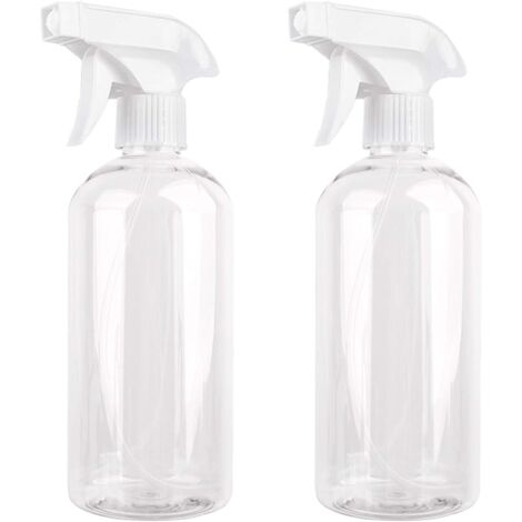 MINKUROW Botella De Spray Vacía De 500 Ml, Juego De 2 Botellas De Plástico Vacías Con Bomba De Spray Para Plantas, Cabello, Limpieza, Jardinería, Transparente
