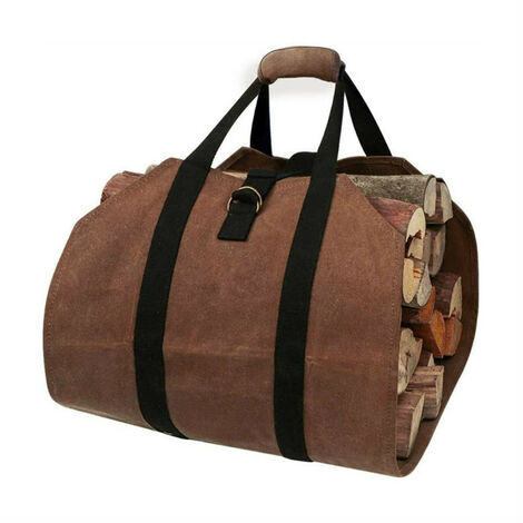 MINKUROW Brennholz-Tragetasche, Segeltuch-Kamin-Holz-Tragetasche, wasserabweisende Holz-Tragetasche, faltbares Kamin-Zubehör, ideal für Holzöfen, Camping, Strand (Csfe 98×40)