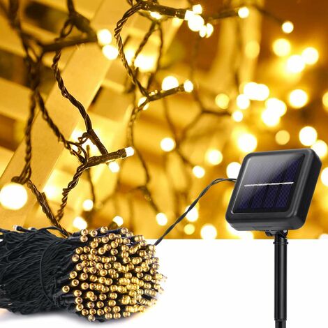 MINKUROW Cadena De Luces Solares Al Aire Libre, 22m 200 Led A Prueba De Agua Con Energía Solar Cadena De Luces 8 Modos Lámpara Decorativa De Luz A Prueba De Agua Para Jardín, Patio, Navidad, Boda, Fie