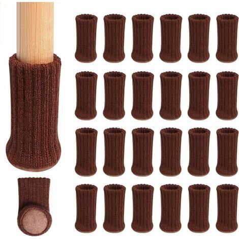 16 protectores de patas de silla marrones prémium para suelos de madera  dura, calcetines elásticos para patas de silla, muy fáciles de poner en  fundas