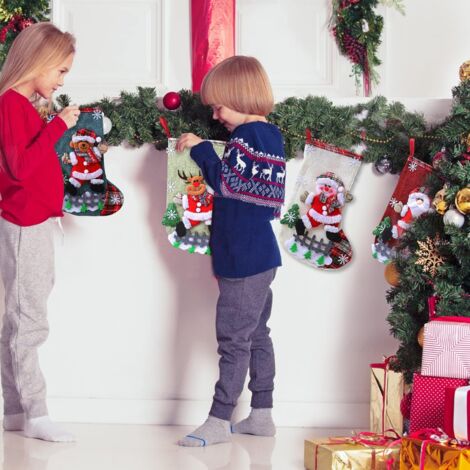 MINKUROW Calze Di Natale Decorazione Di Natale 3d Calze Accessori Per L'albero Di Natale Ornamenti Di Natale Borsa Regalo Borsa Di Caramelle Pupazzo Di Neve Alce Orso Babbo Natale