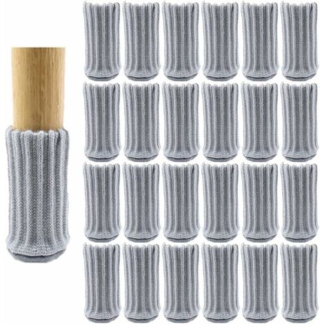MINKUROW Calzini Per Gambe Della Sedia, 24 Pezzi Gambe Per Mobili Per Prevenire Graffi E Ridurre Il Rumore, Cuscinetti Antiscivolo, Facili Da Spostare (Grigio)
