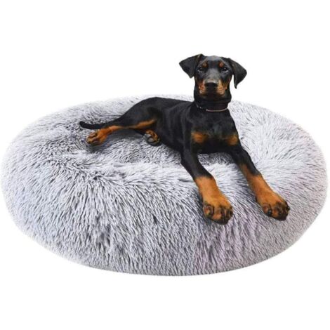 MINKUROW Cama Redonda De Lujo Para Mascotas/Nido Para Mascotas Para Perros Y Gatos, Cojín Con Cremallera Fácil De Lavar Para Gatos/Perros, Gris Claro 100cm