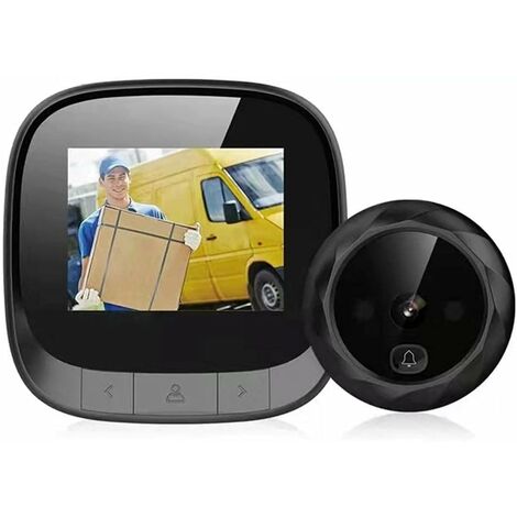 MINKUROW Campanello Intelligente Hd Con Schermo Da 2,4 Pollici, Angolo Di Visione Di 90°, Visione Notturna, Videocamera Intelligente, Videocamera, Monitor Cat Eye Campanello (Campanello Intelligente D