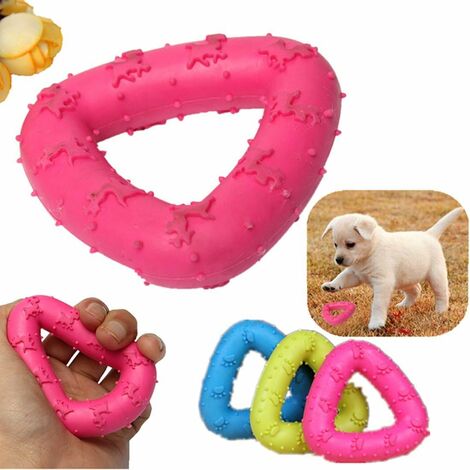 MINKUROW Cane Di Gomma Gatto Triangolo Cucciolo Gioca Divertente Giocattolo Da Masticare Semplice Colore Casuale Non Tossico Tranining Per Cane